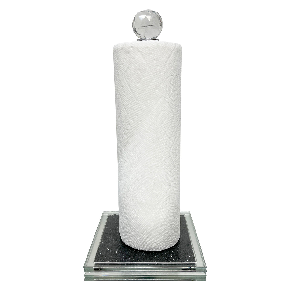 Crushed Diamond Roll Paper Towel Holder Vertical Stand Napkins Rack Kitchen  Bathroom Tissue Silver Crystal Chrome Storage Holder