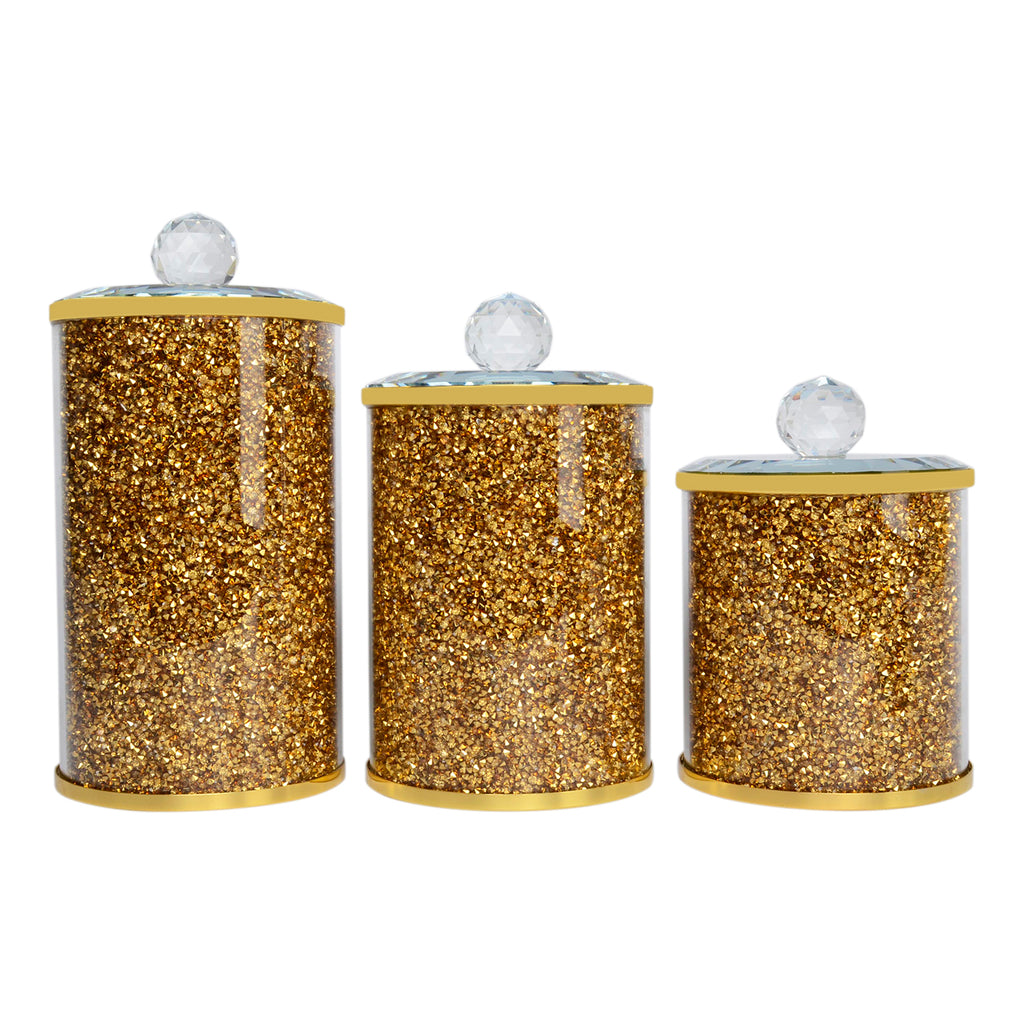 Grace Spice Jar Gold White Hermetic Preserving, Set of 3