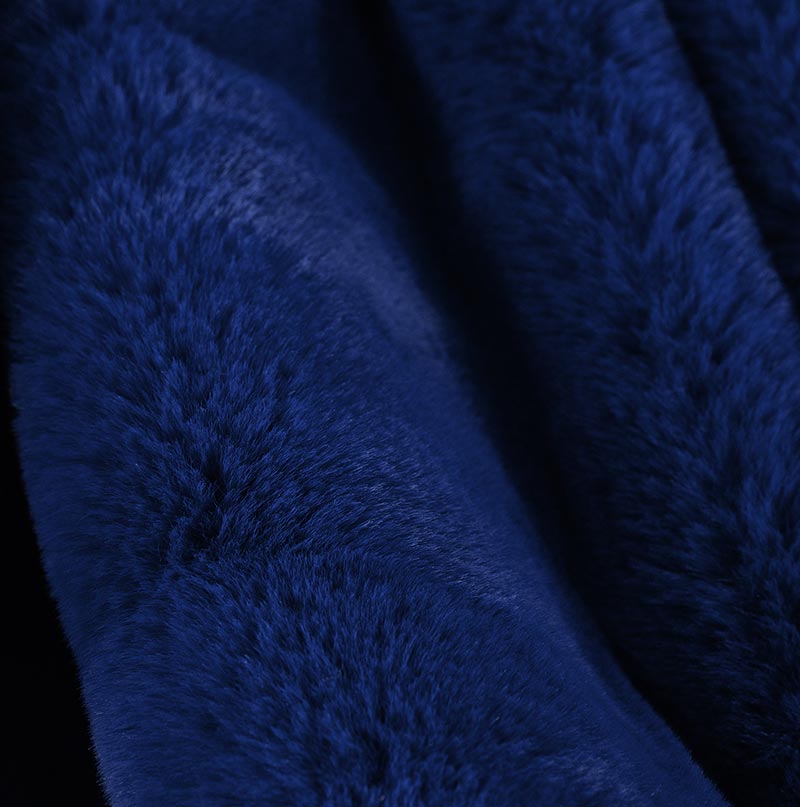 Beverly Luxury Navy Blue Chinchilla Faux Fur Throw Blanket - Nube Decor