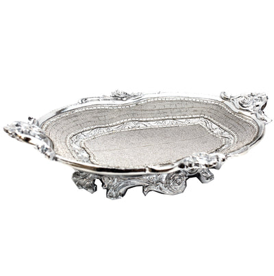 Ambrose Chrome Plated Crystal Embellished Ceramic Plate